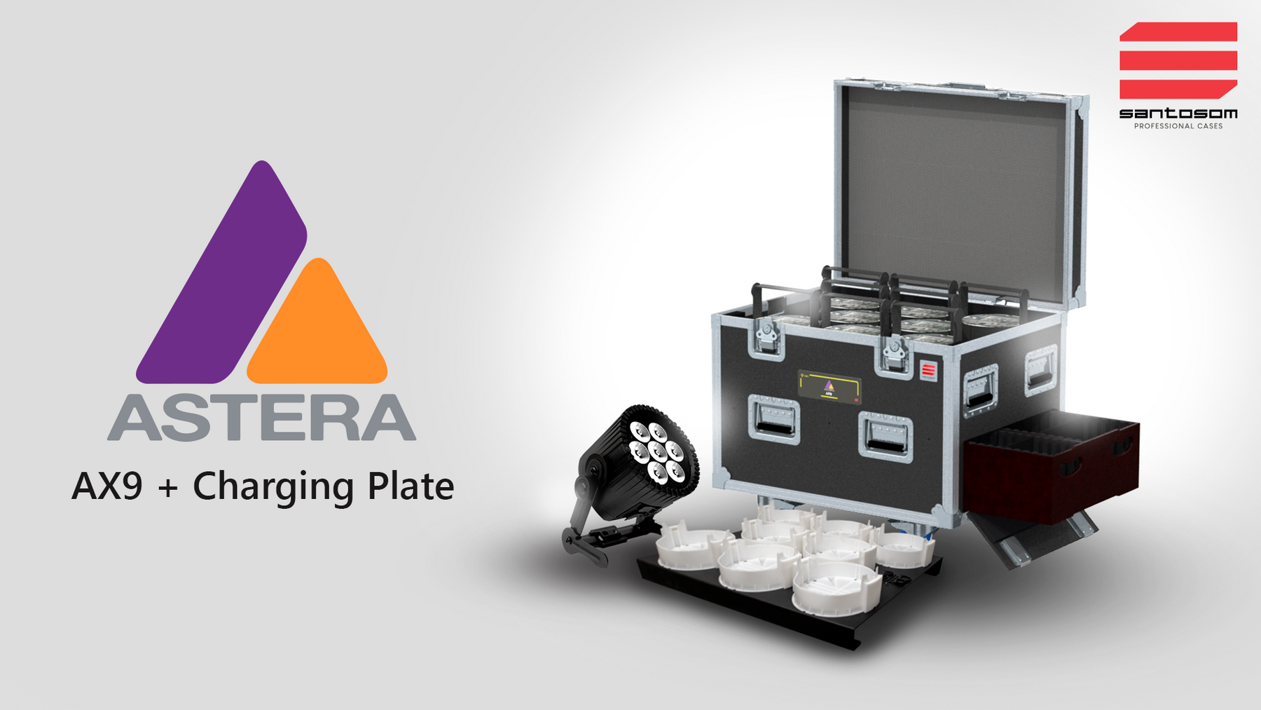 Flight case for ASTERA AX9 + charging plate