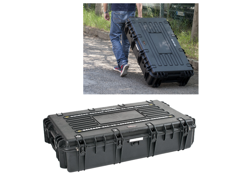 PLASTIC CASES WATERPROOF CASE 108x62x26+6 cm (174lt) w/ wheels, foam