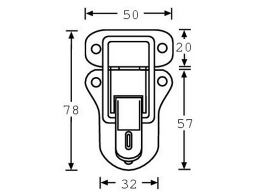 Adam Hall Hardware Drawbolt Large padlockable Zinc P