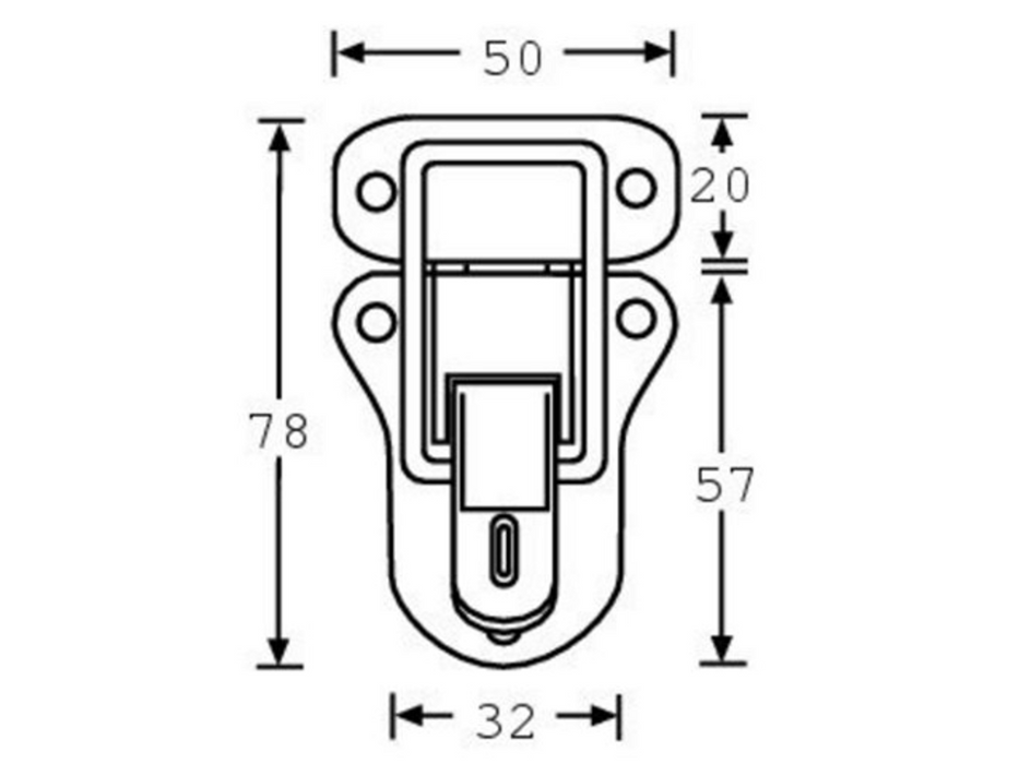 Adam Hall Hardware Drawbolt Large padlockable Zinc P