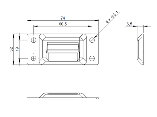 Adam Hall Hardware Keeper Plate For 17302 Galvanised Steel
