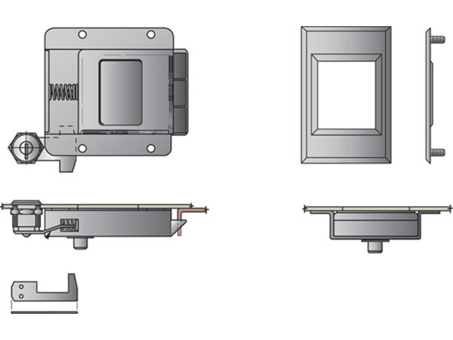 Southco HARDWARE Sliding latche ux-box Southco 89x88x19mm