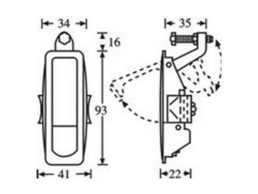 Southco Hardware Lever Latch Metal Black