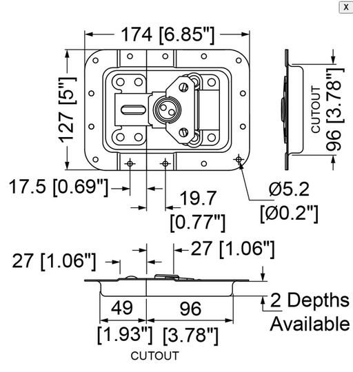 Penn Hardware Butterfly Latch Large Cranked 14mm Deep