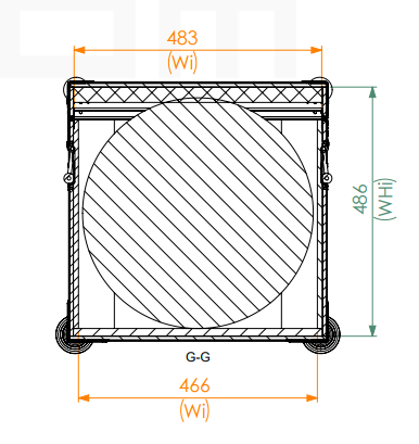 SANTOSOM STAND BASES Flight case, Stand Bases 4x Ø450x25mm