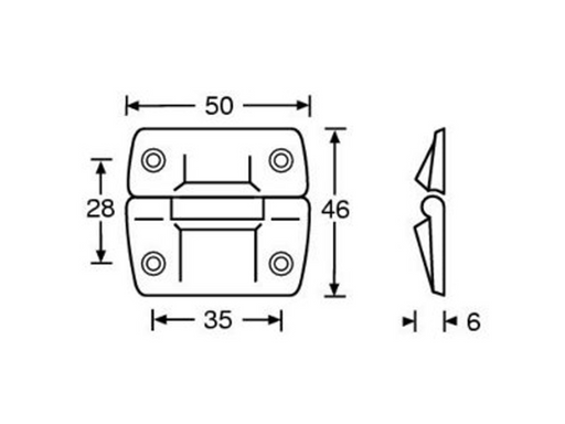 Adam Hall Hardware Stop Hinge Medium chrome-P