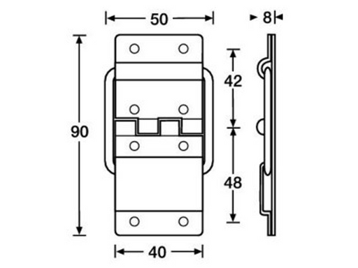 Adam Hall Hardware Stop Hinge Large Galvanised