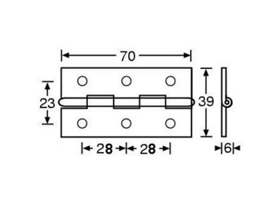 Adam Hall Hardware Hinge Medium Galvanised