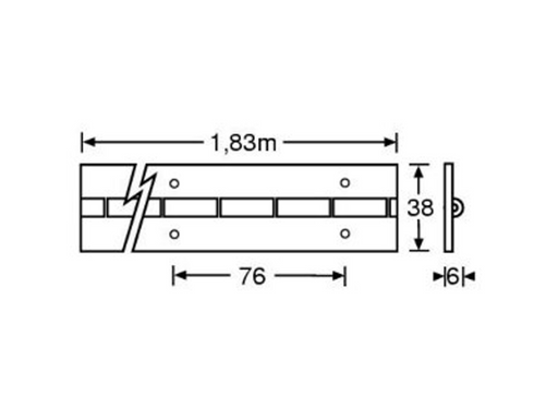 Adam Hall Hardware Piano Hinge Steel pre-drilLed