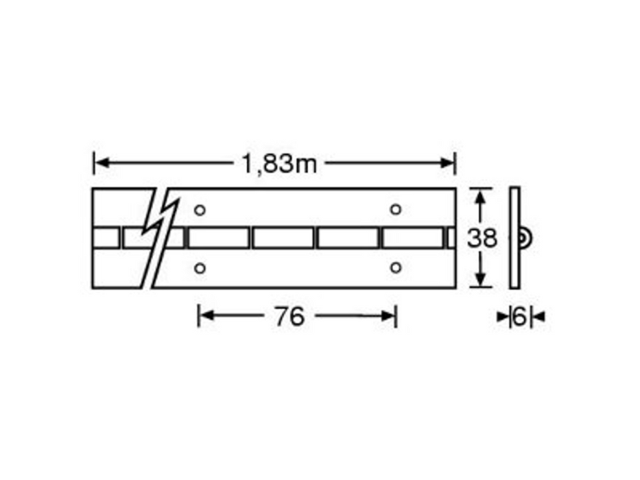 Adam Hall Hardware Piano Hinge Steel pre-drilLed