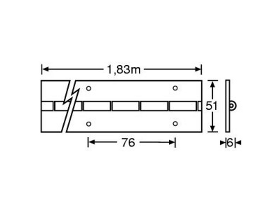 Adam Hall Hardware Piano Hinge Steel pre-drilLed