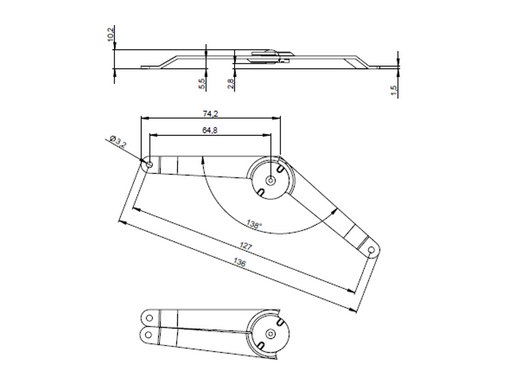 Adam Hall Hardware Case Lid Stay Steel nickel-P