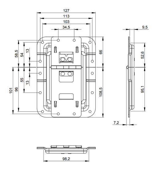 Adam Hall Hardware Lid Stay Large Cranked With Hinge