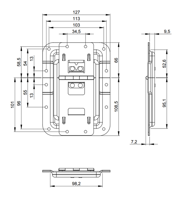 Adam Hall Hardware Lid Stay Large Cranked With Hinge