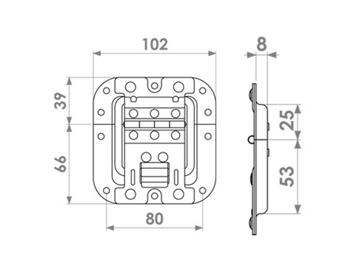 Adam Hall Hardware Lid Stay Medium Non Cranked With HingeAndClick-Stop