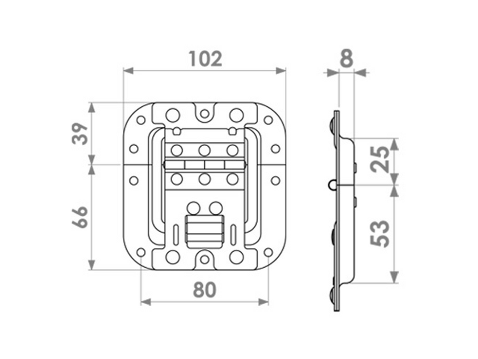 Adam Hall Hardware Lid Stay Medium Non Cranked With HingeAndClick-Stop
