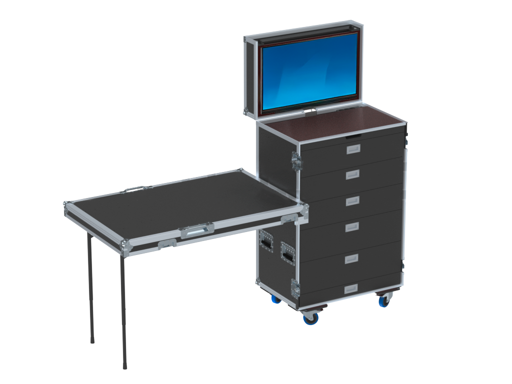 SANTOSOM Roadcase Flight case Merchandising with exterior screen