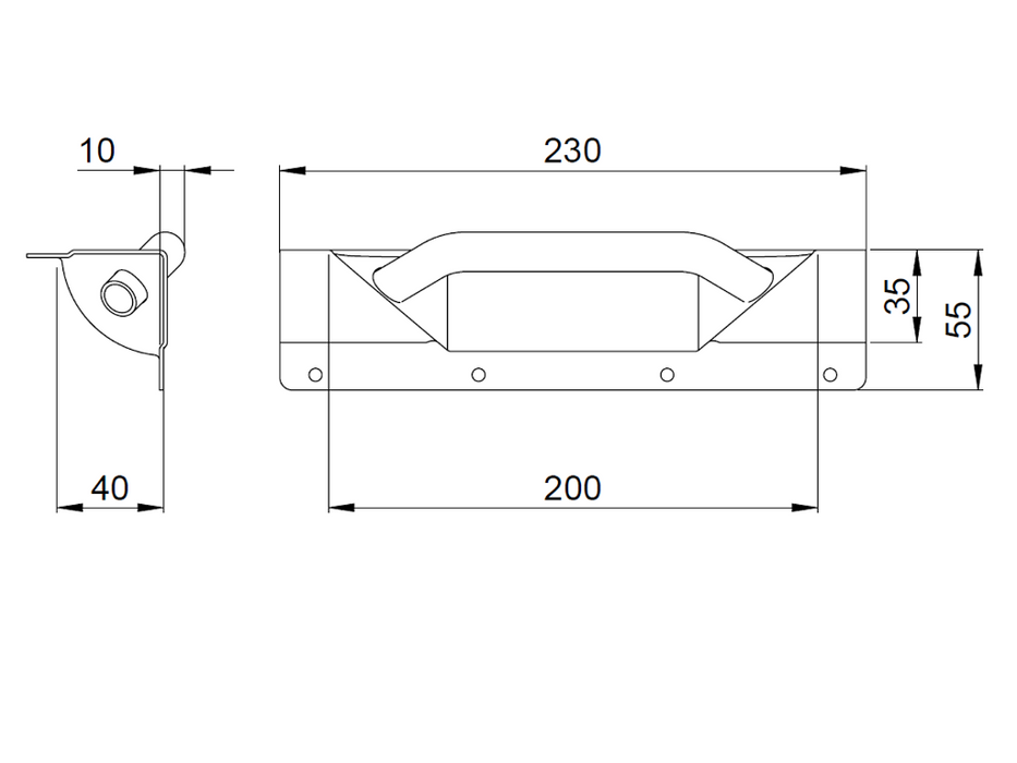 Adam Hall HARDWARE Case edge Handle