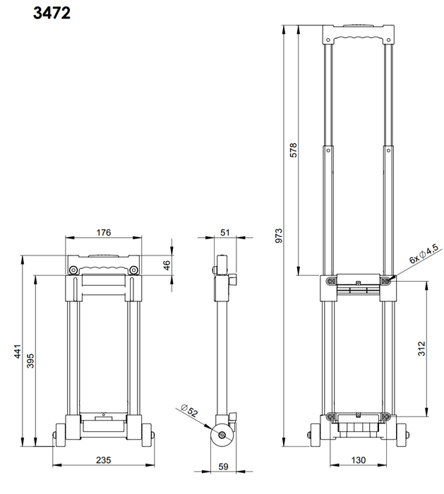 Adam Hall Hardware Trolley 2-Stages Removable