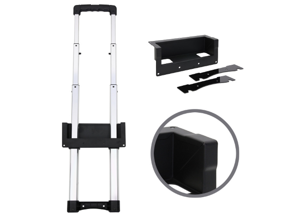 Adam Hall Hardware Recessed Extendable Handle 3-stage, Black Cranked Dish