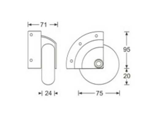 Adam Hall Hardware 80mm Surface Mount Case Corner Castor