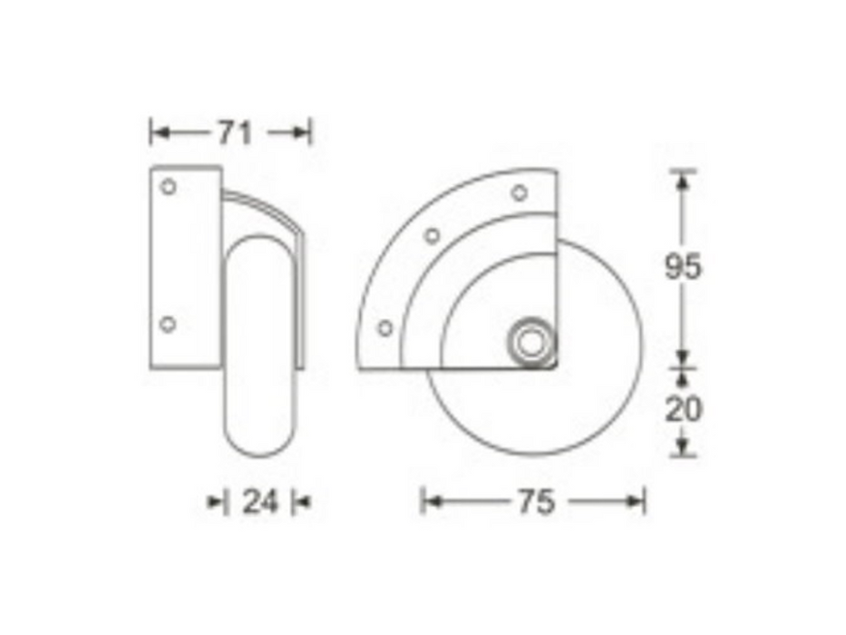 Adam Hall Hardware 80mm Surface Mount Case Corner Castor