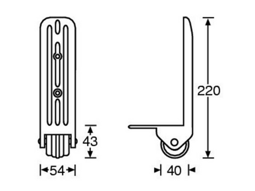 Adam Hall Hardware Edge Castor 40 mm in Nylon Housing