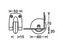 Adam Hall Hardware Recessed Edge Castor 58 mm in Plastic Housing