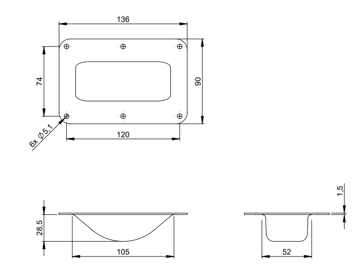 Adam Hall Hardware Castor Dish Steel Galvanised