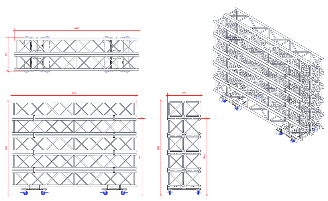 Santosom Tour Truss Dolly, Spacer 800