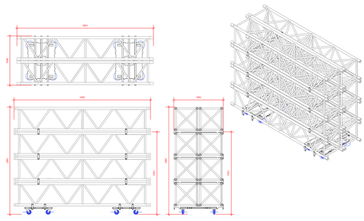 Santosom Tour Truss Dolly, Spacer 1100