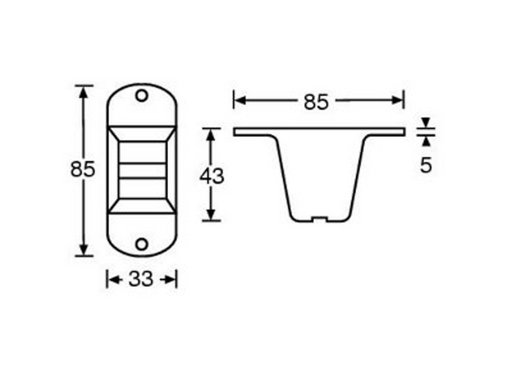 Adam Hall Hardware Plastic Foot 85 x 33 x 43 mm