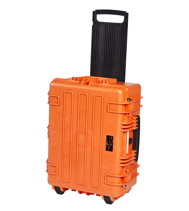 PLASTIC CASES WATERPROOF CASE 53x40x31 cm (53lt) w/ wheels - Orange