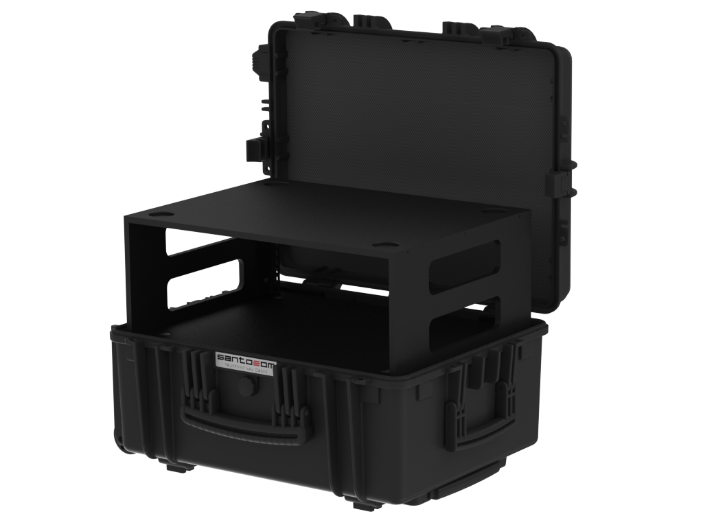 WATERPROOF CASE Plastic Case with wheels and rack sleeve 4U