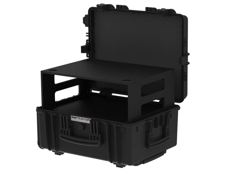 WATERPROOF CASE Plastic Case with wheels and rack sleeve 4U
