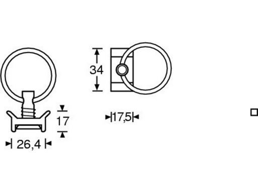 Adam Hall Hardware Single Stud Ring