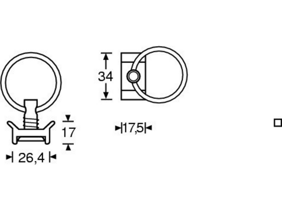 Adam Hall Hardware Single Stud Ring