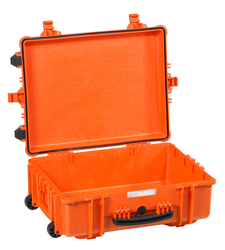 PLASTIC CASES WATERPROOF CASE 58x44x22+6 cm (56.1lt) w/ wheels - Orange