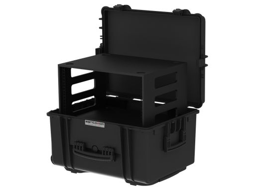 WATERPROOF CASE Plastic Case with wheels and rack sleeve 6U