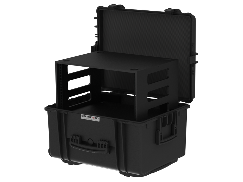 WATERPROOF CASE Plastic Case with wheels and rack sleeve 6U