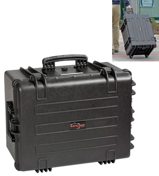 PLASTIC CASES WATERPROOF CASE Plastic case 58x44x33cm (84lt) foam, dividers, wheels