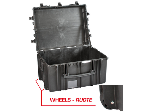 PLASTIC CASES WATERPROOF CASE 77x58x45+9 cm (200lt) w/ wheels