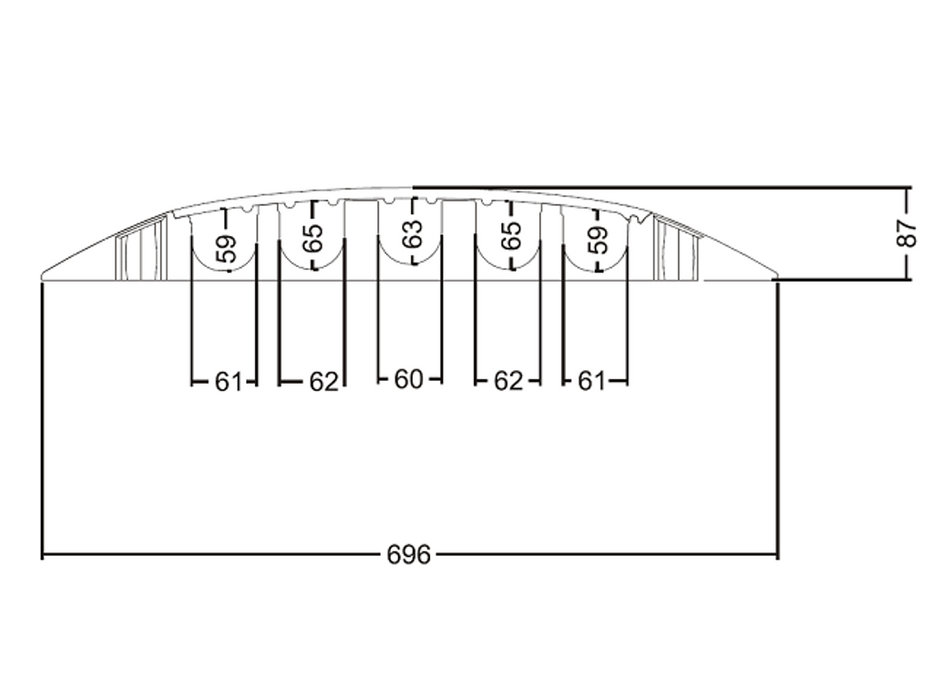 Adam Hall Defender XXL - Cable Protector 5-Channels (Max: Ø62)