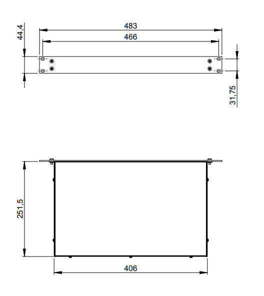 Adam Hall Hardware 19" Housing 1U RackMount