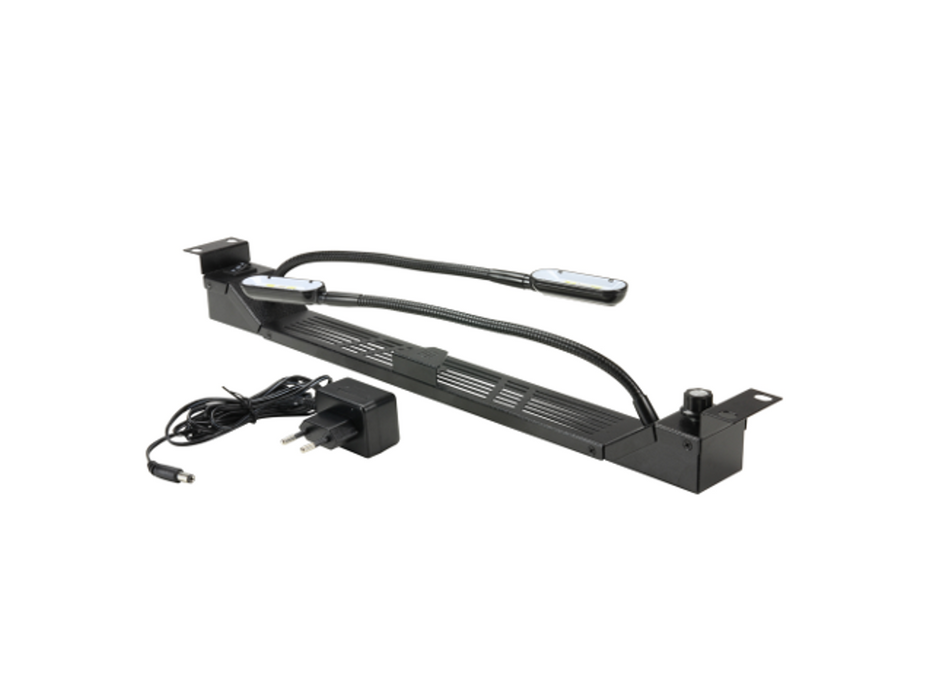 Adam Hall RackLight 1U Dual Gooseneck Cold White COB Led