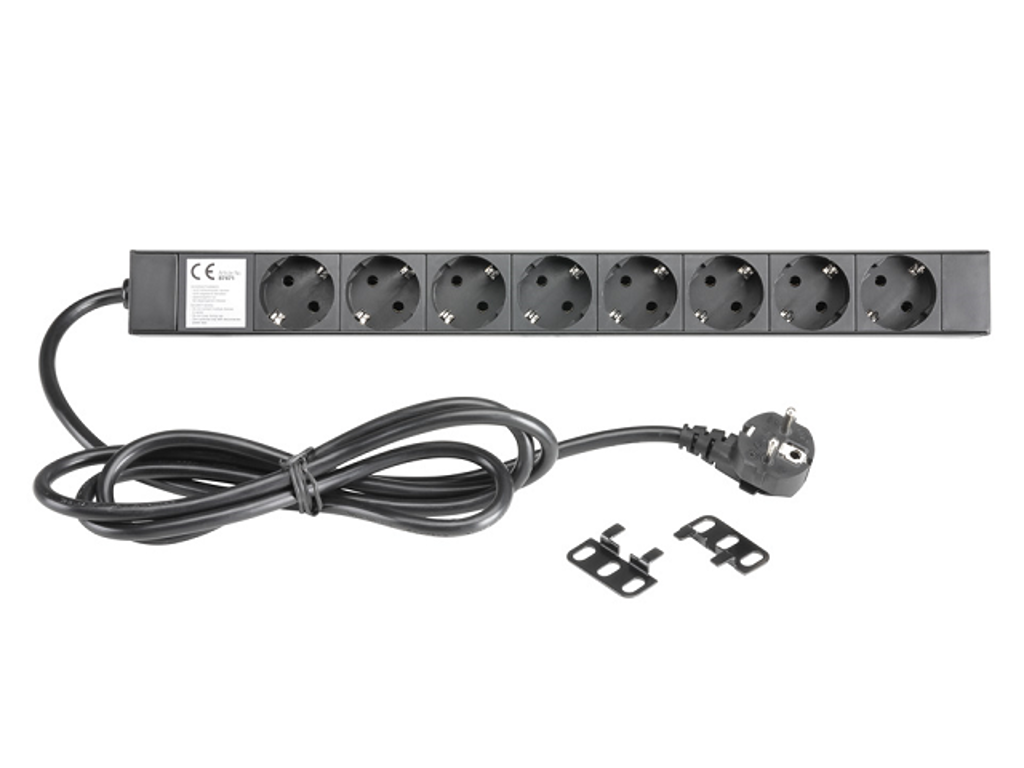 Adam Hall 19" Main Power Distributer 1U, 8x Schuko