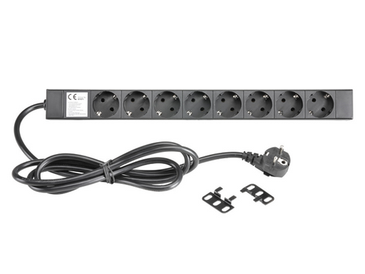 Adam Hall 19" Main Power Distributer 1U, 8x Schuko