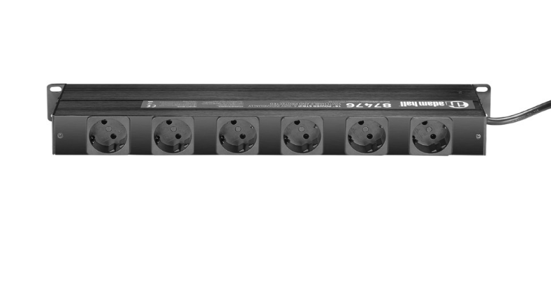 Adam Hall 19" Power strip 6-way, individually SwitchableAndprotected