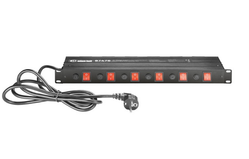 Adam Hall 19" Power strip 6-way, individually SwitchableAndprotected