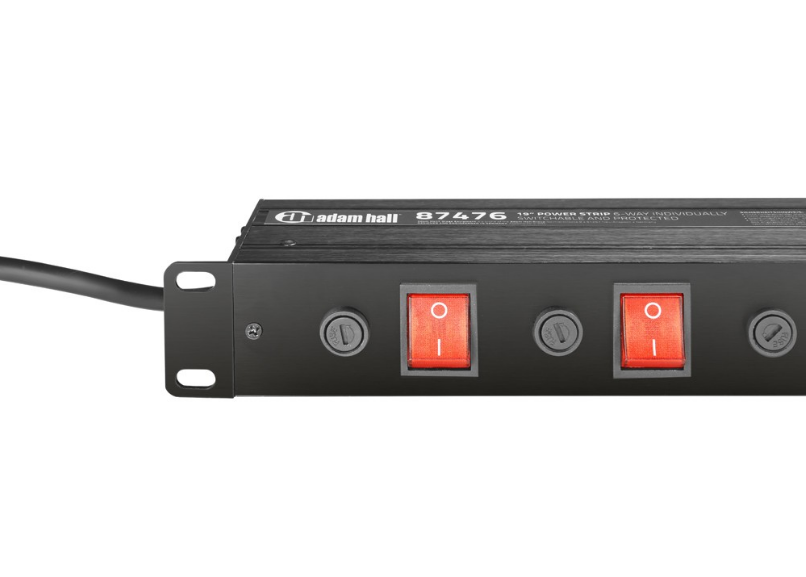 Adam Hall 19" Mains Power Strip 8 Sockets french, 1U